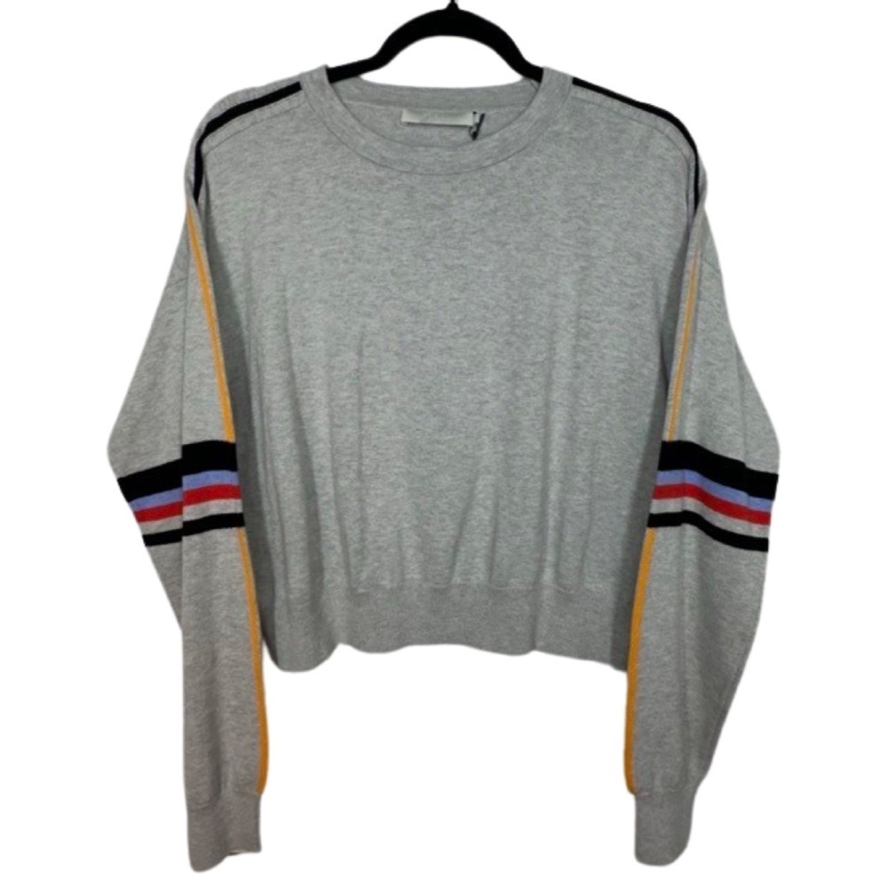 NWT • Revolve • Small • onegreyday • Grey Striped Crewneck Pullover Knit Sweater